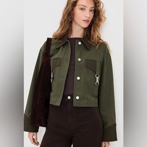 Avec Les Filles Oversize Crop Trucker Jacket
